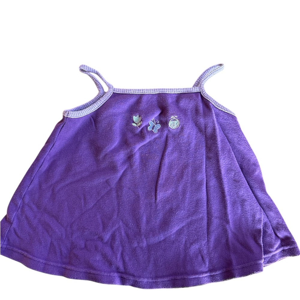 Vintage 90s‎ Peek-A-Babe Purple Floral Embroidered Top 24M